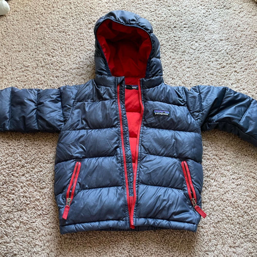 Patagonia Kids Hi - Loft puffer jacket size 3T boys blue red
